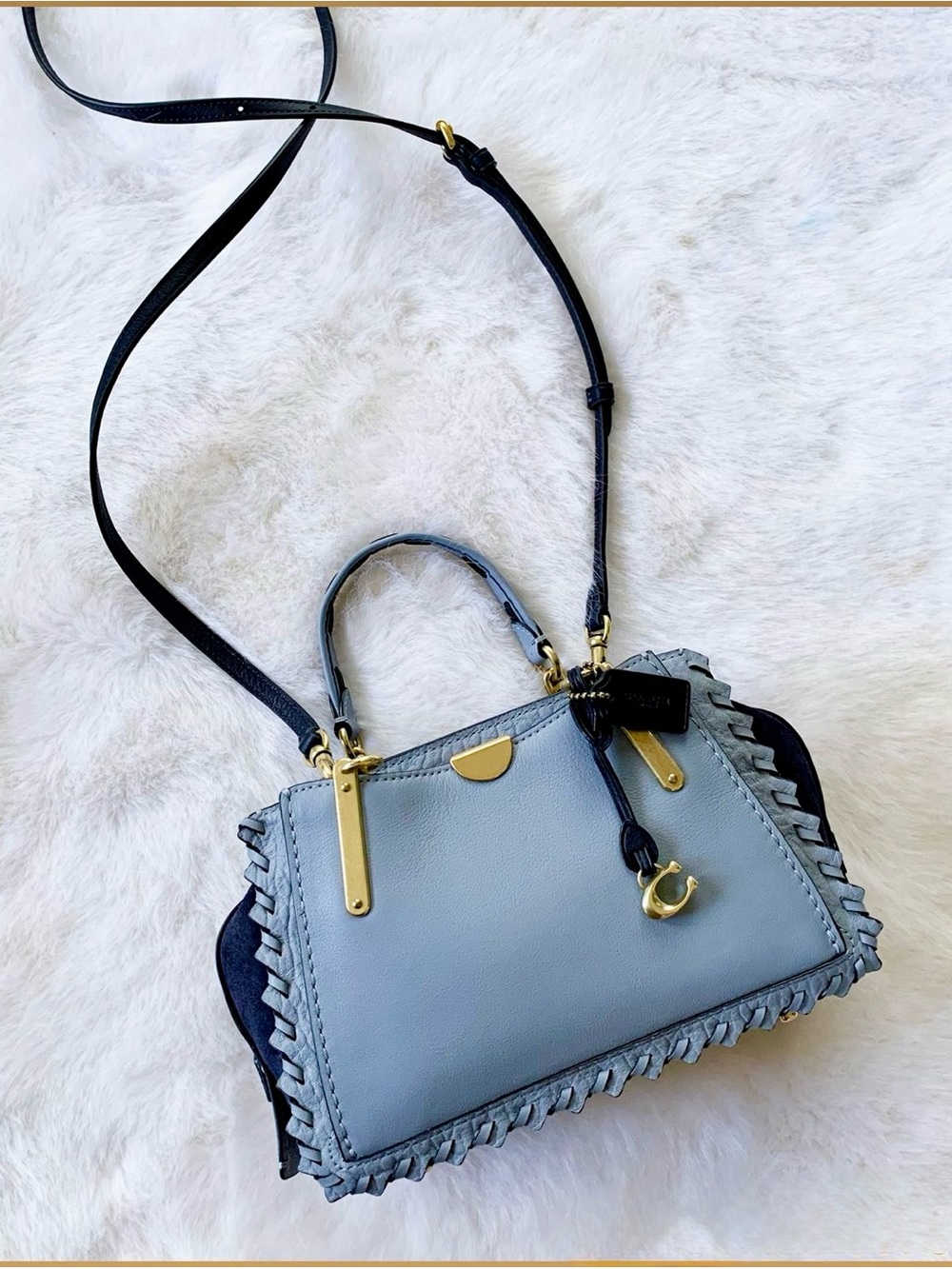 COACH Whipstitch Dreamer 21 In Blue Colorblock Leather 75697 - Picture 13 of 13